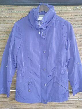 Chicos Zenergy 0 S 4 Purple Hoodie Nylon Rain Jacket